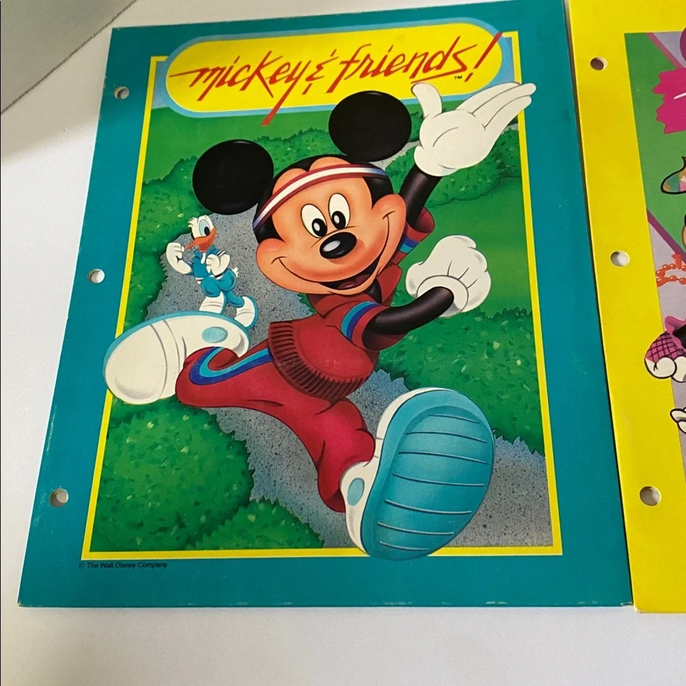 Vintage Disney Mickey Mouse and Friends School Folders